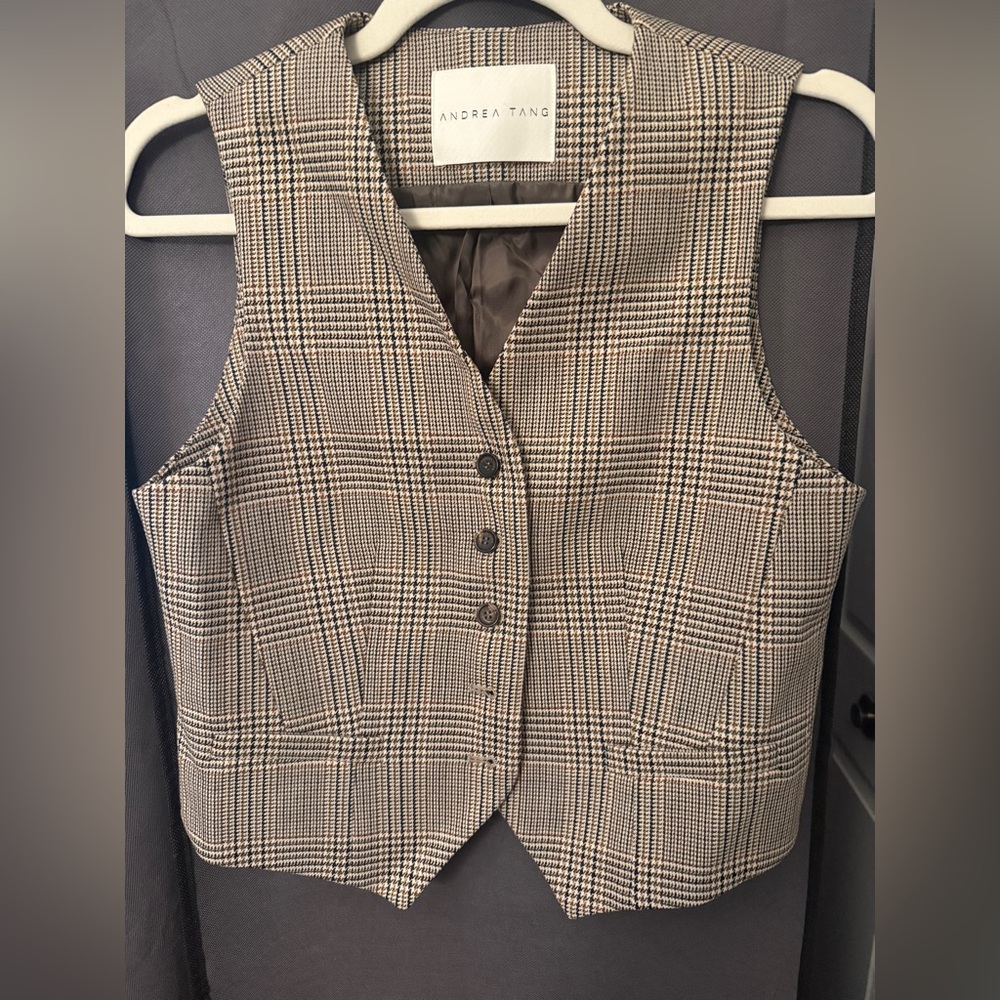 Andrea Tang houndstooth blazer with vest set - Picture 8 of 9